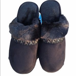 Isotoner Black Microsuede Slippers! NEW!